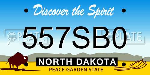 557SB0 North Dakota License Plate