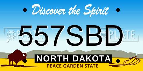 557SBD North Dakota License Plate