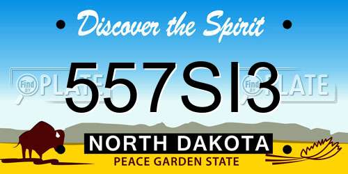557SI3 North Dakota License Plate
