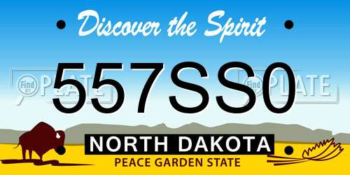 557SS0 North Dakota License Plate