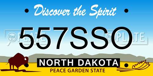 557SSO North Dakota License Plate