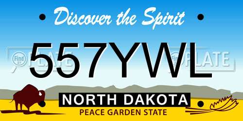 557YWL North Dakota License Plate