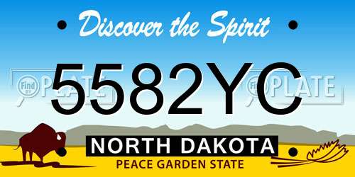 5582YC North Dakota License Plate
