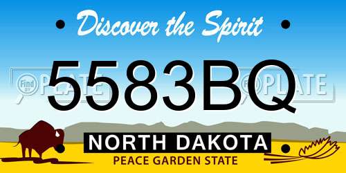 5583BQ North Dakota License Plate