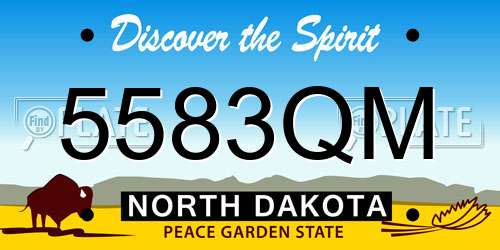 5583QM North Dakota License Plate