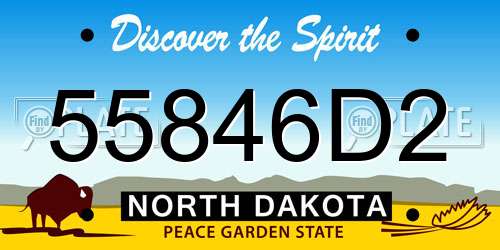 55846D2 North Dakota License Plate