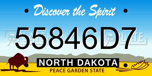 55846D7 North Dakota License Plate