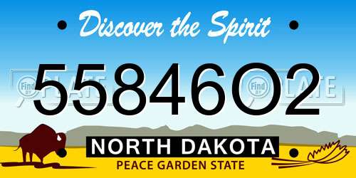55846O2 North Dakota License Plate