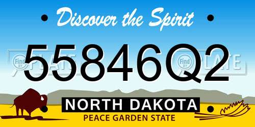55846Q2 North Dakota License Plate
