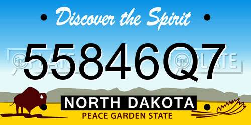 55846Q7 North Dakota License Plate