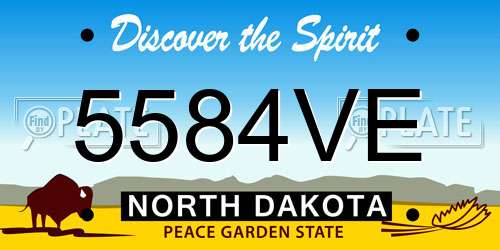 5584VE North Dakota License Plate