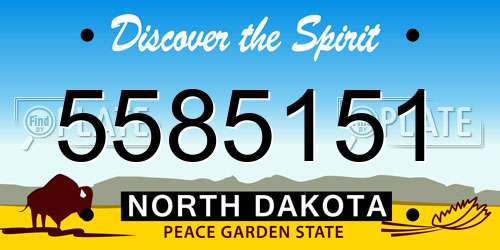5585151 North Dakota License Plate