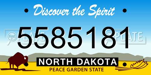 5585181 North Dakota License Plate