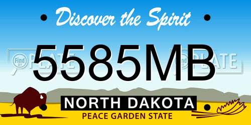 5585MB North Dakota License Plate