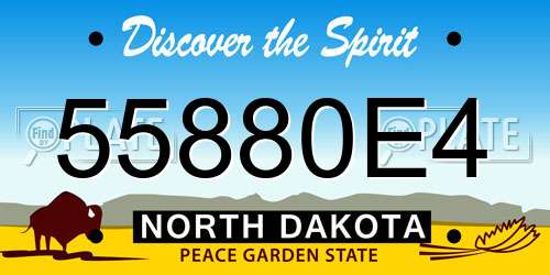 55880E4 North Dakota License Plate