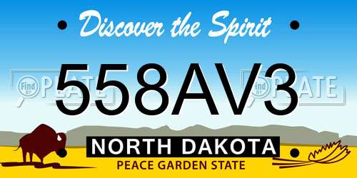 558AV3 North Dakota License Plate
