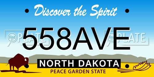 558AVE North Dakota License Plate