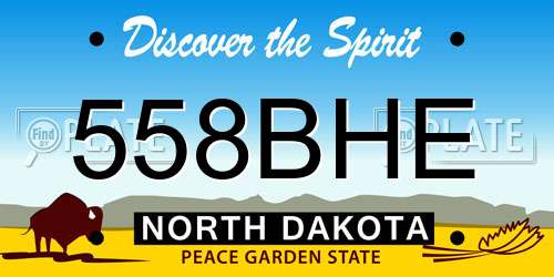 558BHE North Dakota License Plate
