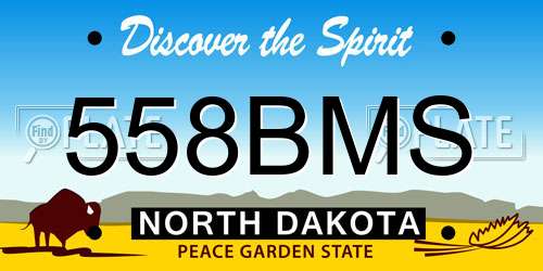 558BMS North Dakota License Plate