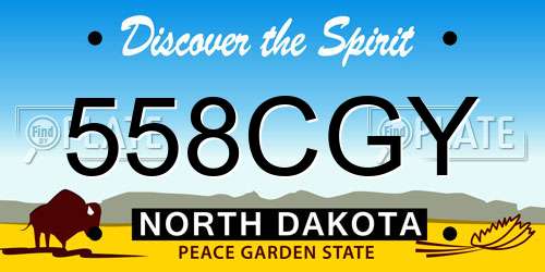 558CGY North Dakota License Plate