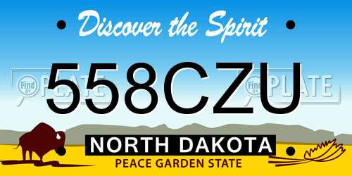 558CZU North Dakota License Plate