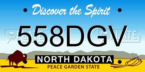 558DGV North Dakota License Plate