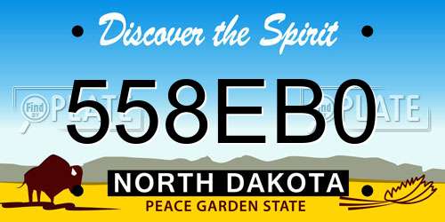 558EB0 North Dakota License Plate