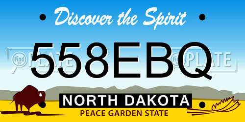 558EBQ North Dakota License Plate