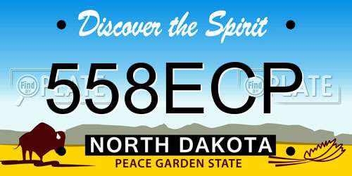 558ECP North Dakota License Plate