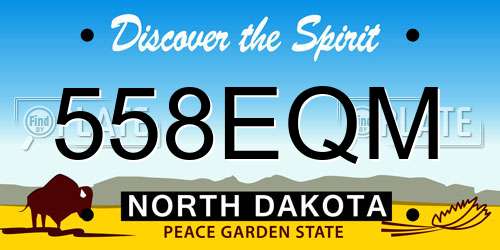 558EQM North Dakota License Plate