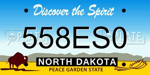 558ES0 North Dakota License Plate
