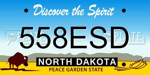 558ESD North Dakota License Plate