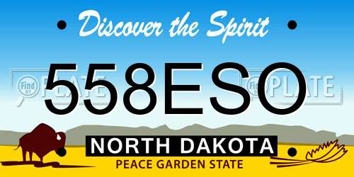 558ESO North Dakota License Plate