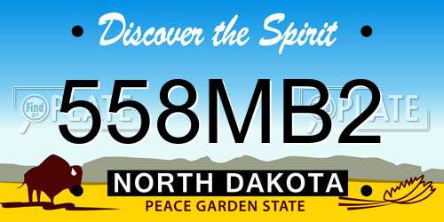558MB2 North Dakota License Plate