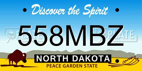 558MBZ North Dakota License Plate