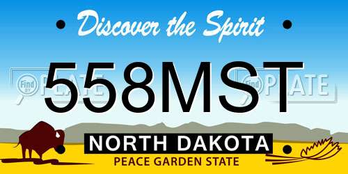 558MST North Dakota License Plate