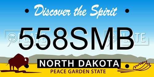 558SMB North Dakota License Plate