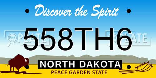 558TH6 North Dakota License Plate