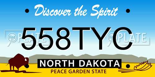558TYC North Dakota License Plate
