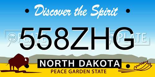 558ZHG North Dakota License Plate