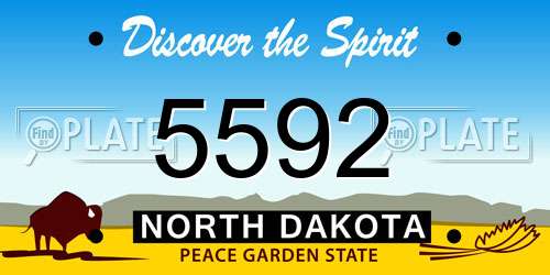 5592 North Dakota License Plate