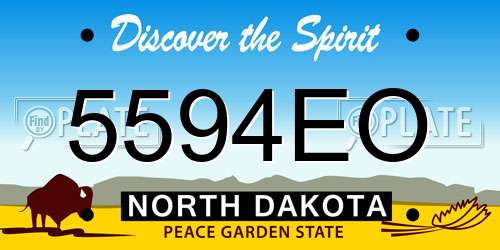 5594EO North Dakota License Plate