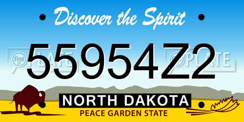 55954Z2 North Dakota License Plate