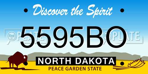 5595BO North Dakota License Plate
