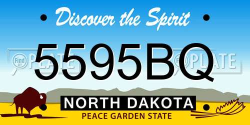 5595BQ North Dakota License Plate