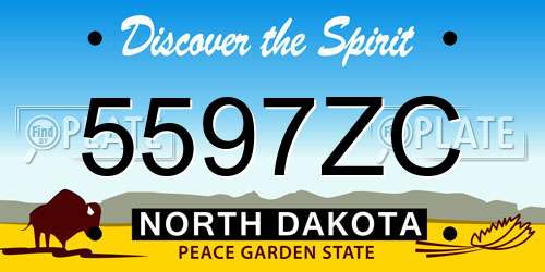 5597ZC North Dakota License Plate