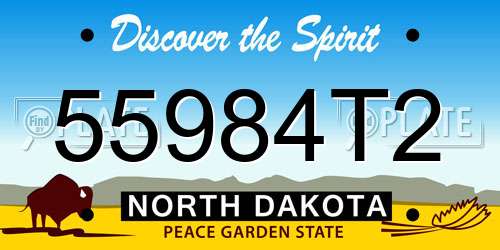 55984T2 North Dakota License Plate