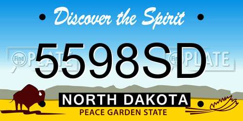 5598SD North Dakota License Plate