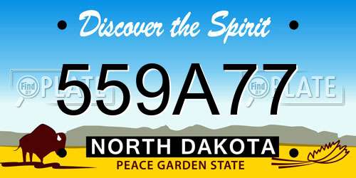 559A77 North Dakota License Plate
