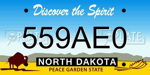 559AE0 North Dakota License Plate